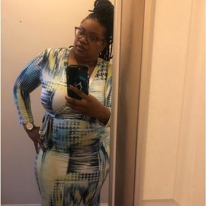 Multi colored maxi dress.